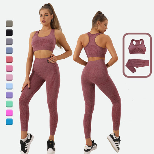 Seamless 2-Piece Workout Set – Sculpt, Support & Slay Tracksuit High Waist Leggings Workout Sportswear Gym Clothing Fitness Crop Top Sports Suits Gym Set