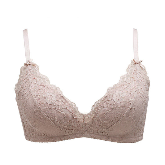Seamless Wireless Lace Comfort Bra Corel Lace Thin Bra Without Steel Ring Bra