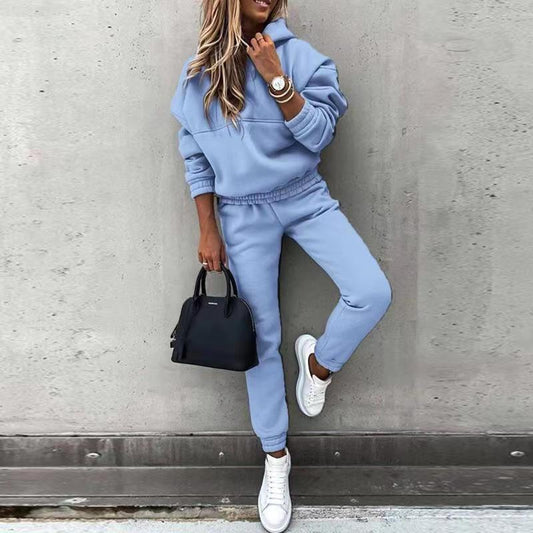 Chic Street Lounge Set – Cozy Meets Couture Women's New Hooded Sweatshirt Sports Suit