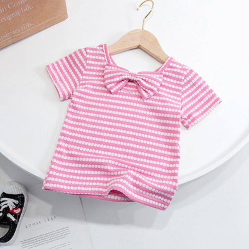 Stylish Toddler Girl Ruffle Hem Blouse | Short Sleeve Button Top Girls' One-shoulder Puff Sleeve Top Korean Style