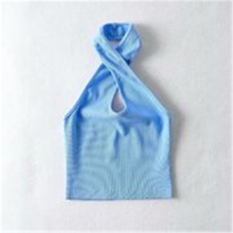 Hollow Hanging Neck Thread Slim Slimming Vest