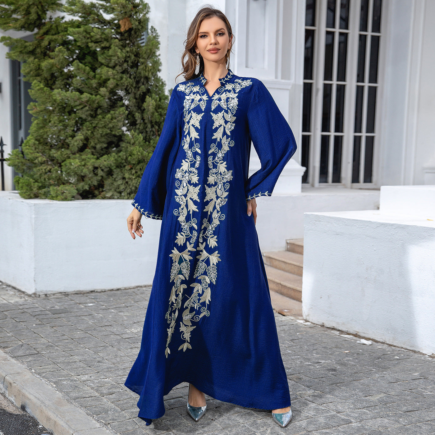 Modest Fashion Moroccan Inspired Jellabiya Dress Embroidered Dress Evening Dubai Women's Dress