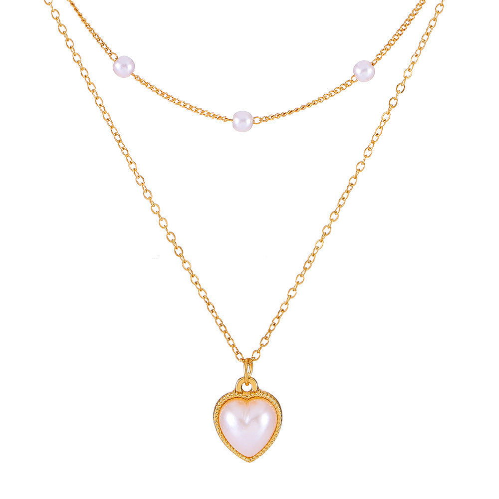 Pearl Necklace Double Layer Simple Women's