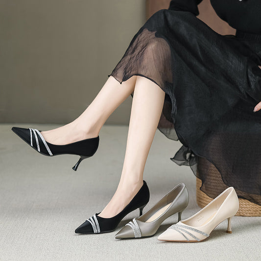 Chic Sparkly Embellished High Heels | Formal & Party Pumps Pointed Stiletto Heel Classy Shoes Women