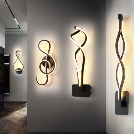 Rhythmic Wave LED Wall Light Minimalist Wall Accent Light Infinity Loop LED Wall Sconce