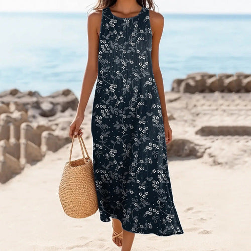 Polyester Short-sleeve One-piece Dress For Women