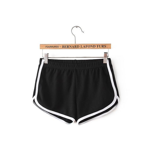 Black & White Striped Running Shorts - Women's Athletic Dolphin Shorts Sports Shorts Women Summer Women's Pajamas