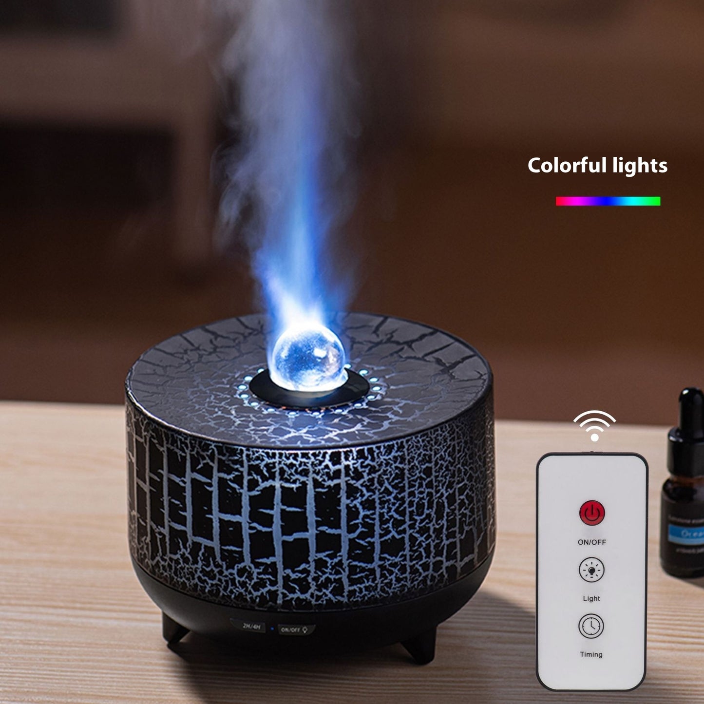 Colorful Simulation Flame Beads Aroma Diffuser Air Humidifier Aesthetic Air Purifier