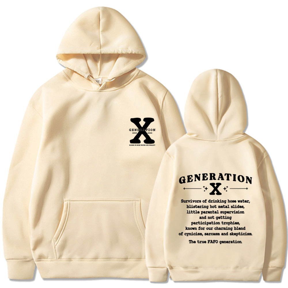 Elegant Print Loose Hoodie For Women