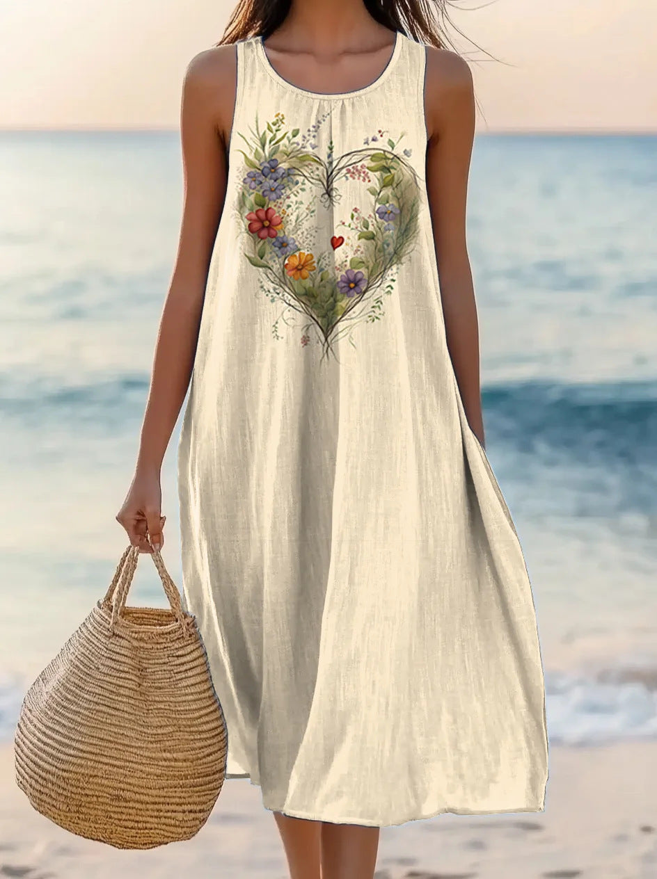 Polyester Short-sleeve One-piece Dress For Women