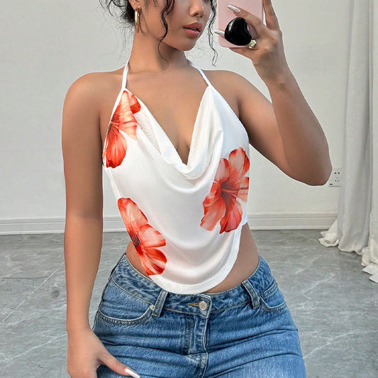 Top Vacation Style Hot Girl Camisole Halter For Women's