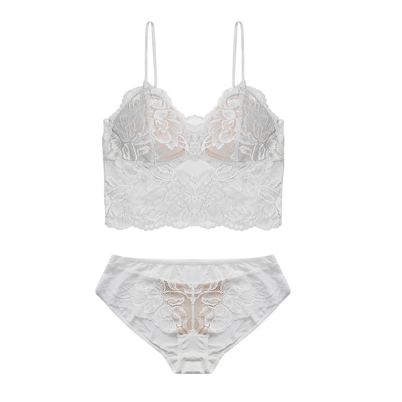 Stylish Sheer Lace Crop Top Bra for Layering French Underwear Lace Bra Women