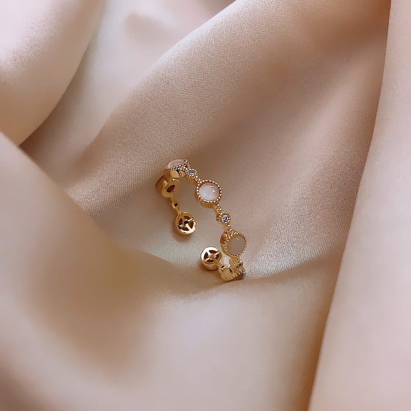 Woven Twist Net Celebrity Ring Women