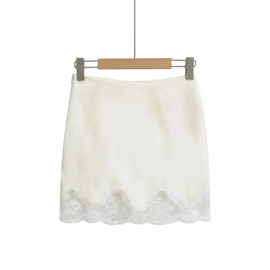 Lace Skirt Simple Sheath Short Skirt For Women's