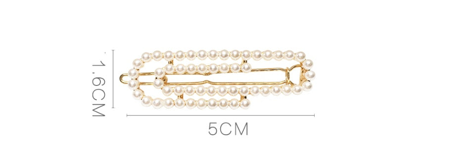 Pearl Embellished Snap Hair Clip Set