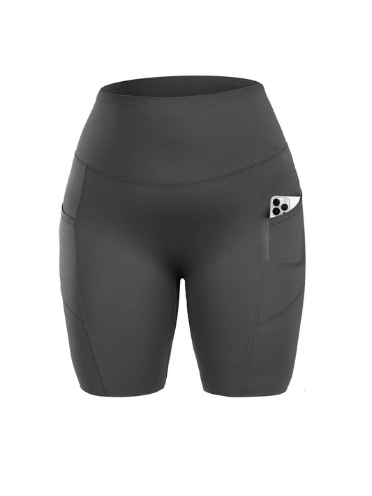 Shorts For Women With Pockets, Tummy Control High Waist Biker Yoga Athletic Belly-Contracting Spandex Yoga Shorts