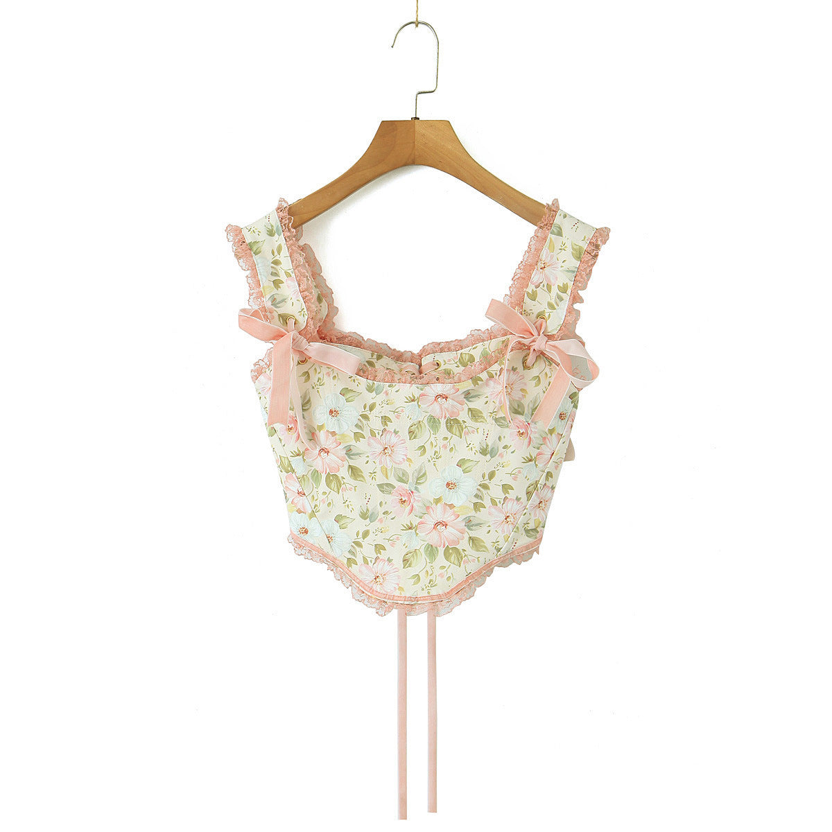 Sweet Printed Two-piece Women's Pure Lace Lace Lace-up Short Camisole Skirt