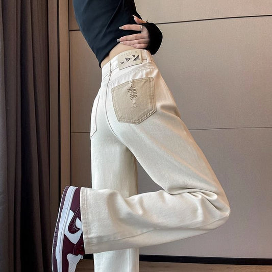 Elegant High Waist Straight Jeans For Women's