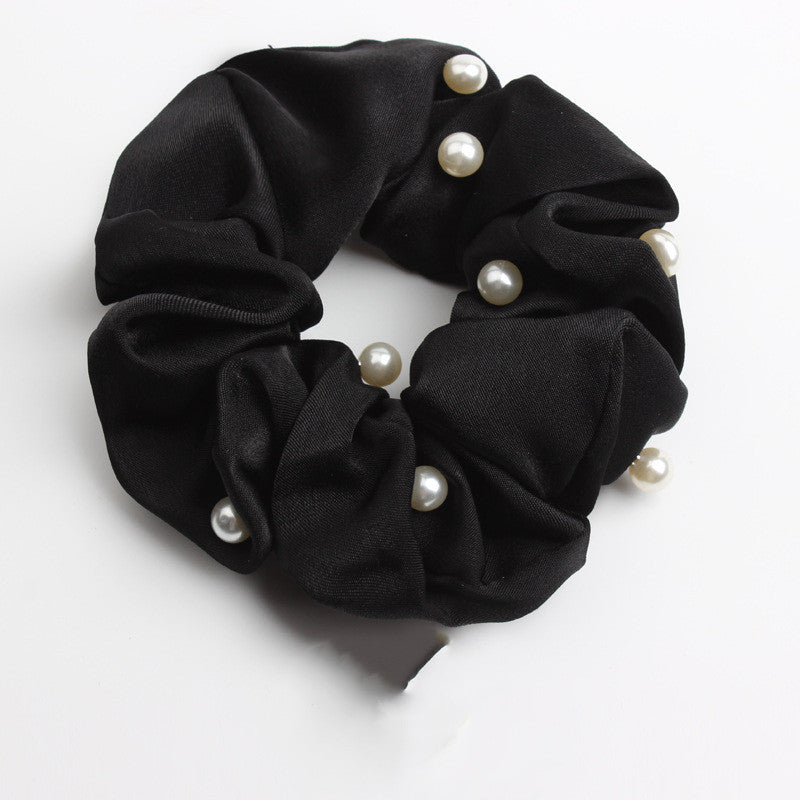 Elegant Faux Pearl Hair Scrunchie Creative rubber band fabric hair accessories hair ring
