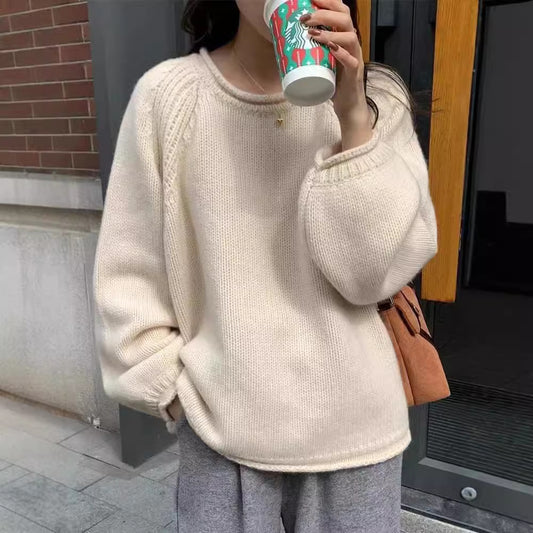 Cloud Knit™ Balloon Sleeve Pullover – Ultra Soft & Chic Comfort New Korean Style Gentle Pullover Top