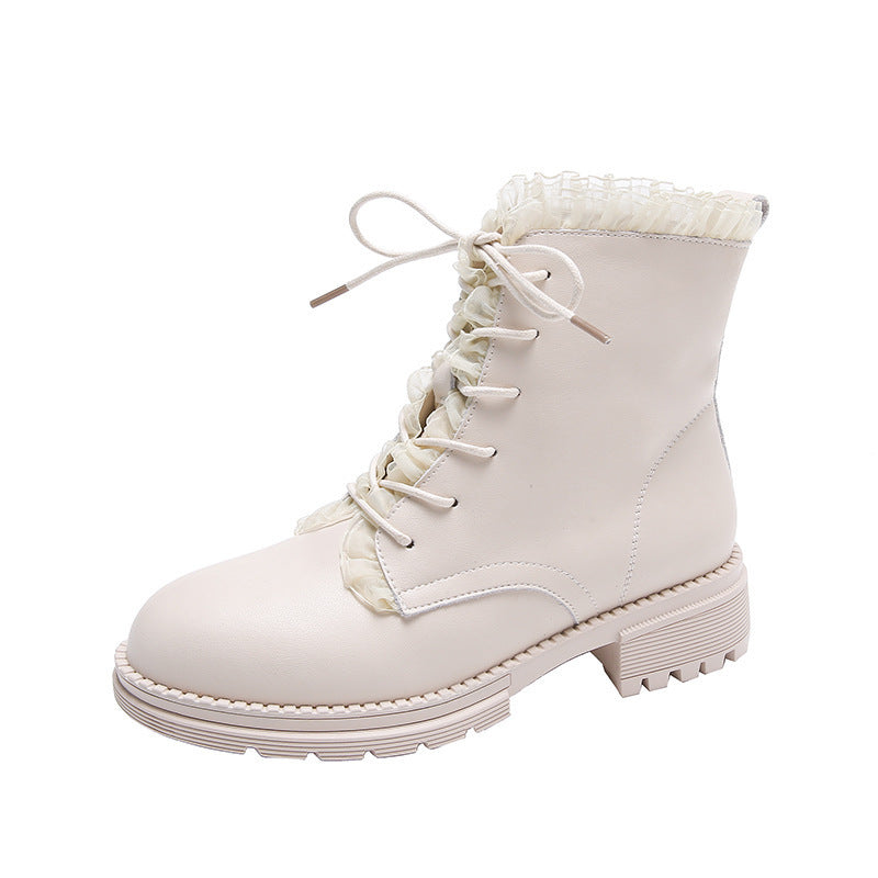 Lace-up Platform Short Martin Boots