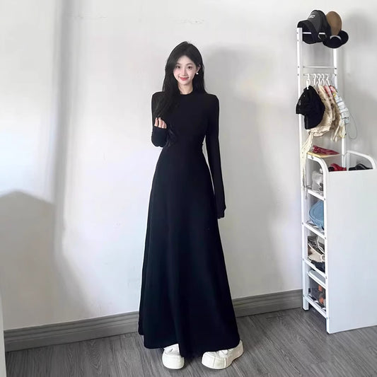 Korean Style Atmosphere Wear Black Dress