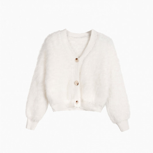 Knitted V-neck Cardigan Blouse Jacket