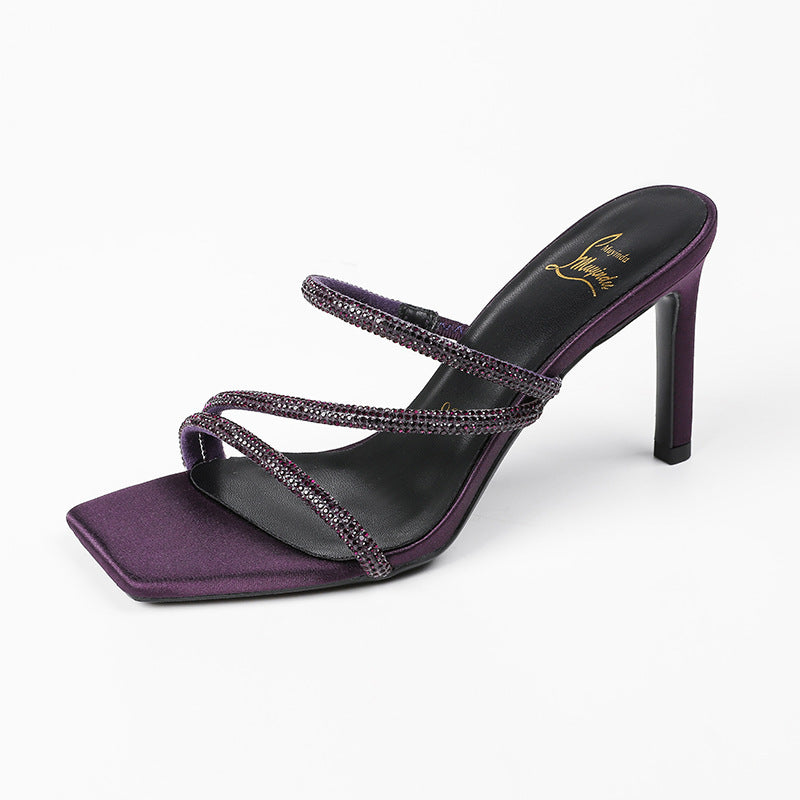 Stiletto Heel Shallow Mouth Sandals For Women's