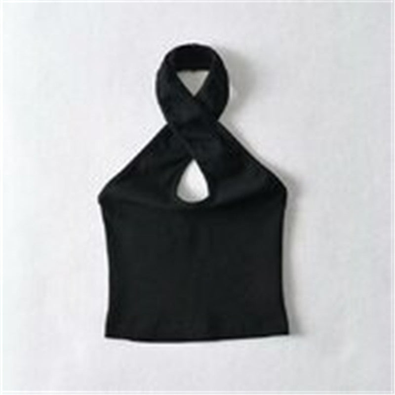Hollow Hanging Neck Thread Slim Slimming Vest