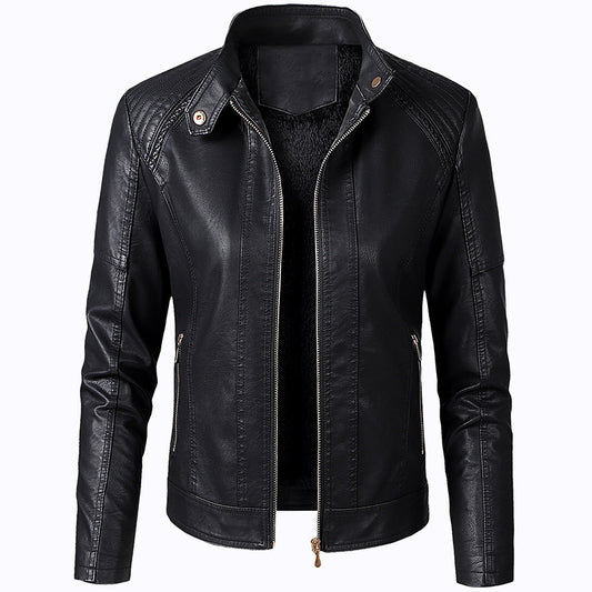 Long Sleeve Black Leather Jacket Pu Leather Women Short