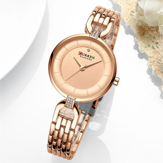 Elegant Women's Analog Quartz Watch Rhinestone Watch Waterproof Quartz Watch Rhinestone-encrusted