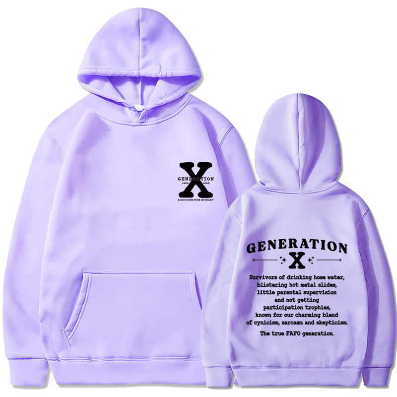 Elegant Print Loose Hoodie For Women