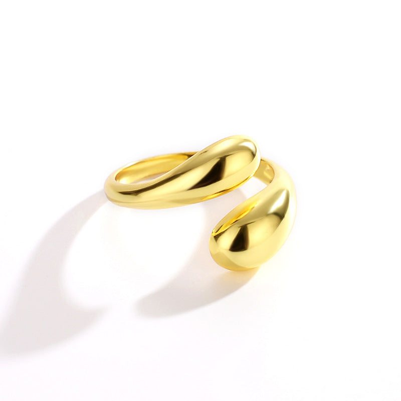 Elegant Twist Drop Ring | Contemporary Everyday Jewelry Cora Gold Ring