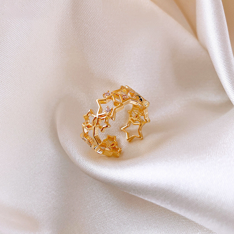 Woven Twist Net Celebrity Ring Women