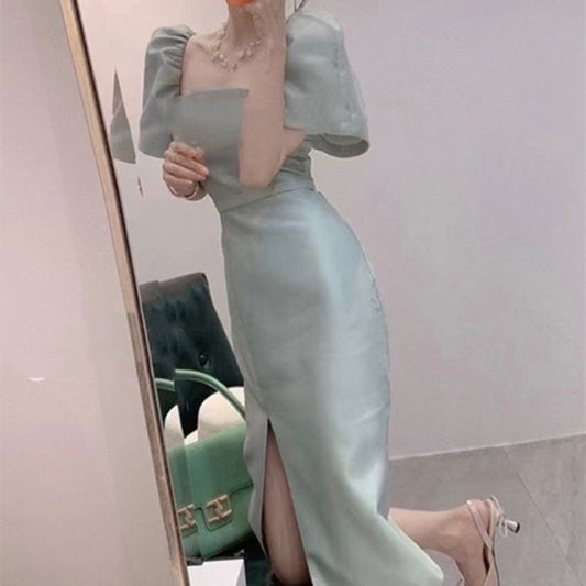 Imperial Light Mature Bubble Sleeve Dress