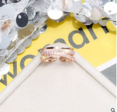 Woven Twist Net Celebrity Ring Women