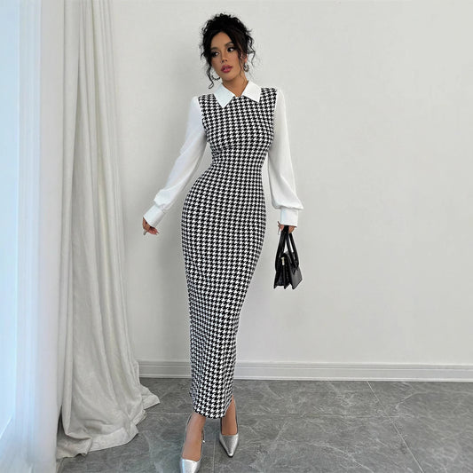 Elegant Fake Two Pieces Women's Bodycon Dress