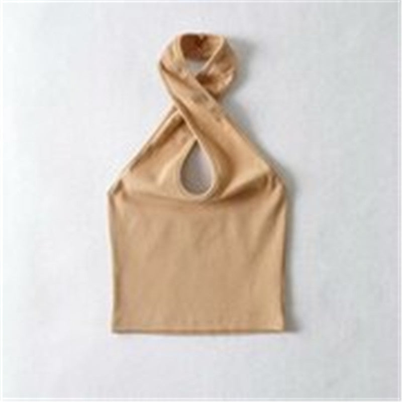 Hollow Hanging Neck Thread Slim Slimming Vest