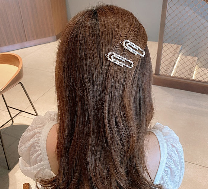 Pearl Embellished Snap Hair Clip Set