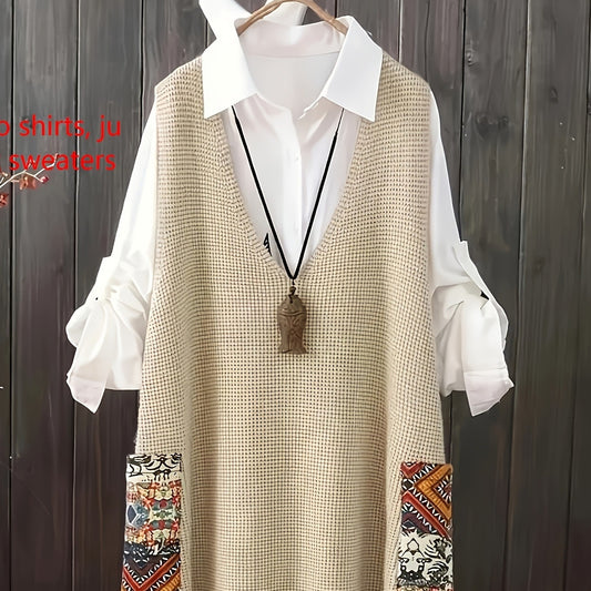 New Korean Knitted Vest Loose V-neck Top For Women's