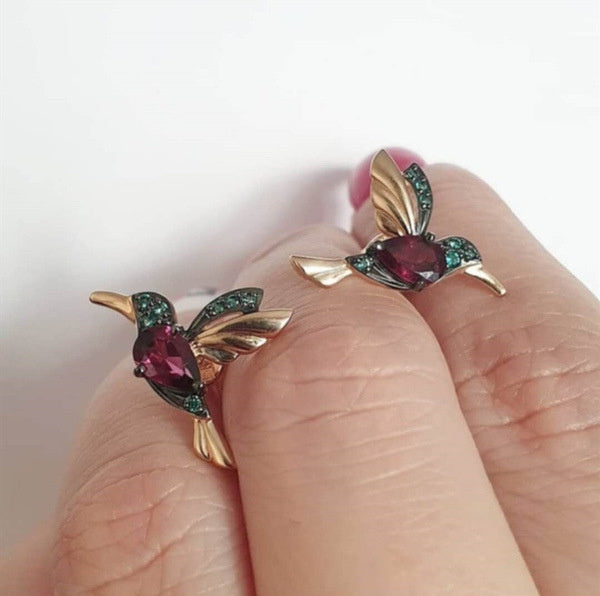 Dainty Hummingbird Threader Earrings - Colorful & Elegant Bird Earrings Fashion Earrings European And American Retro Earrings High Quality