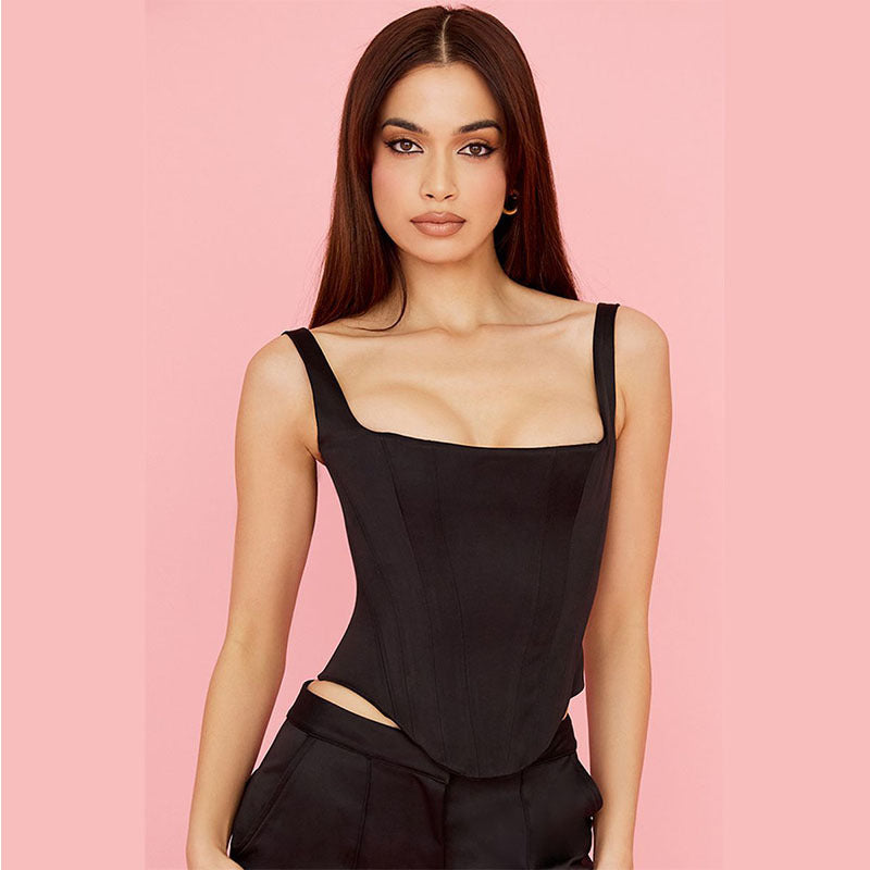 Stretch Tight Spaghetti-strap Camisole Top Women's