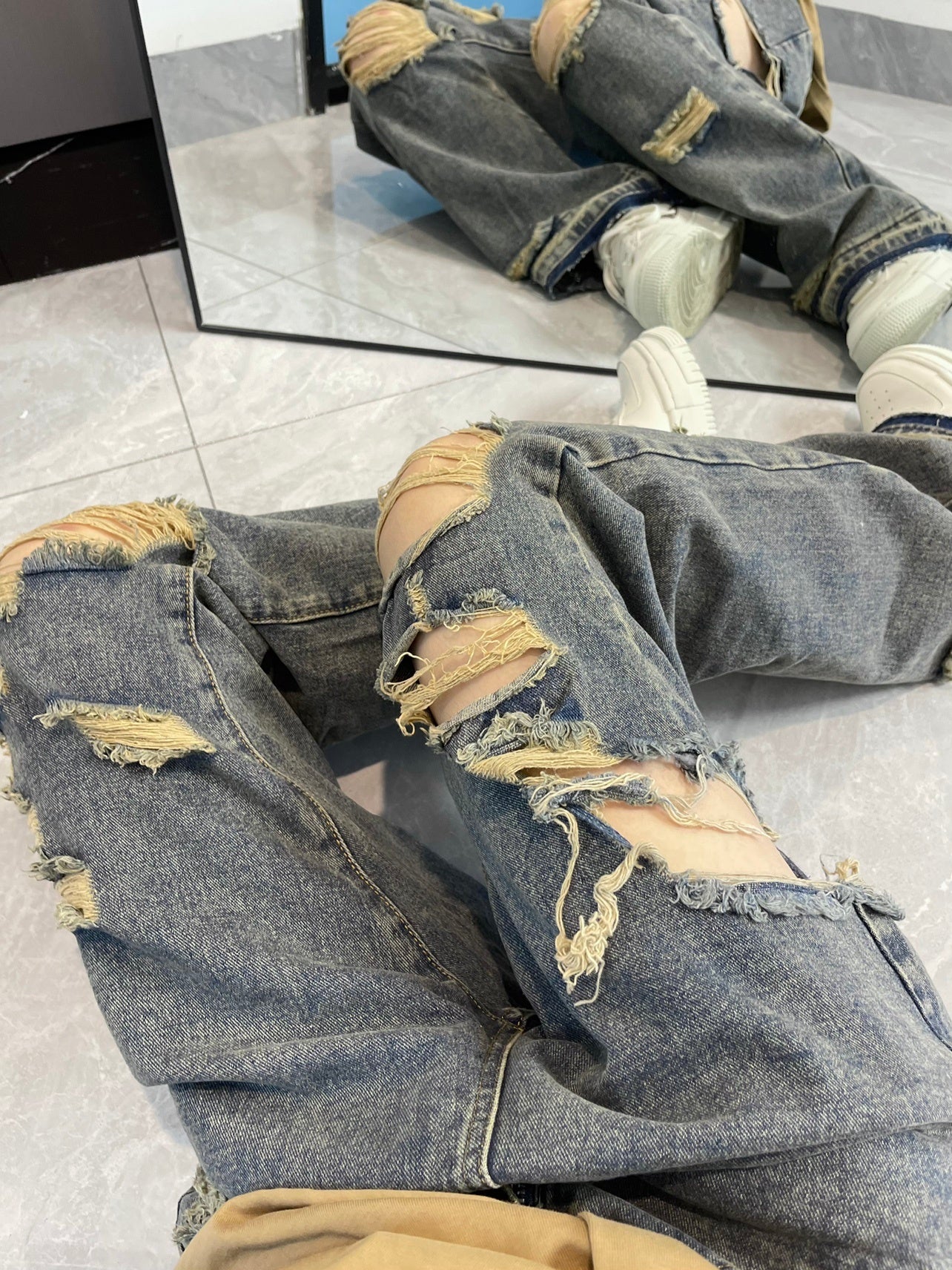 Raw Edge, Real Attitude – Distressed Denim Domination Hiphop Ripped Jeans For Women With Loose Wide Legs