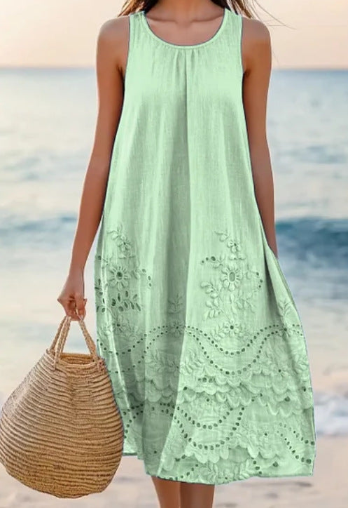 Polyester Short-sleeve One-piece Dress For Women