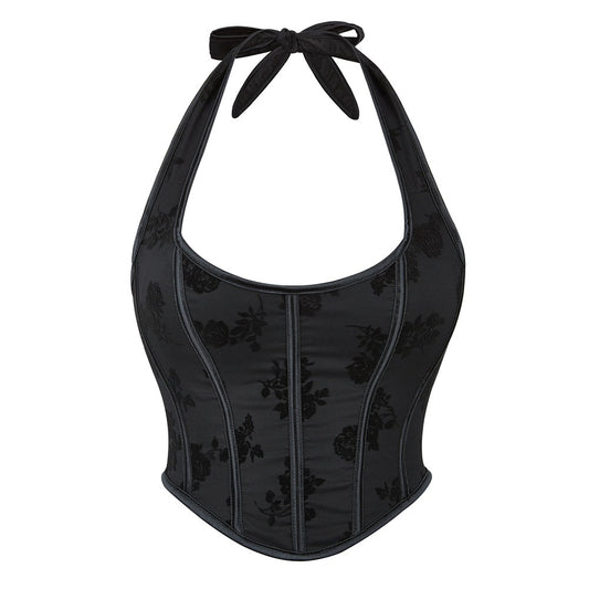 Breathable Mesh Halter Body Shaping Top For Women's