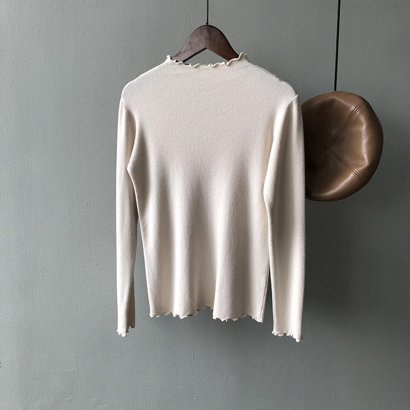 Korean Style Slim Bottoming Knitted Top Women