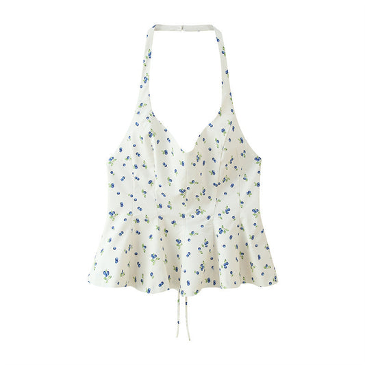 Day to Day Casual Summer Flower Print Top Sling For Women's