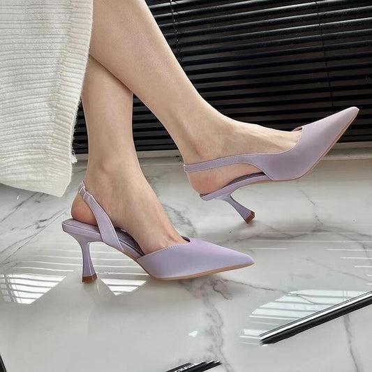 Closed Toe Back Strap Solid Color Shoes Sandals For Women's