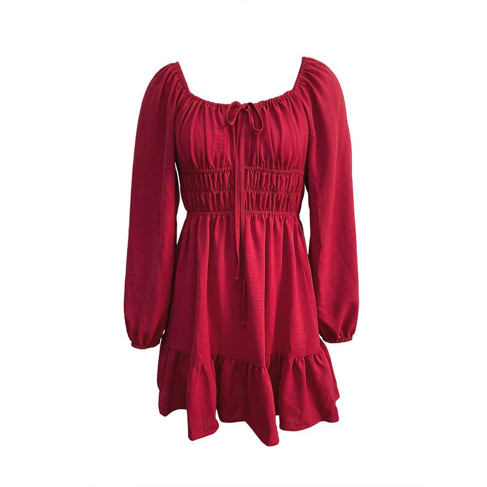 Simple Dress Square Collar Fashion Skirt For Women's