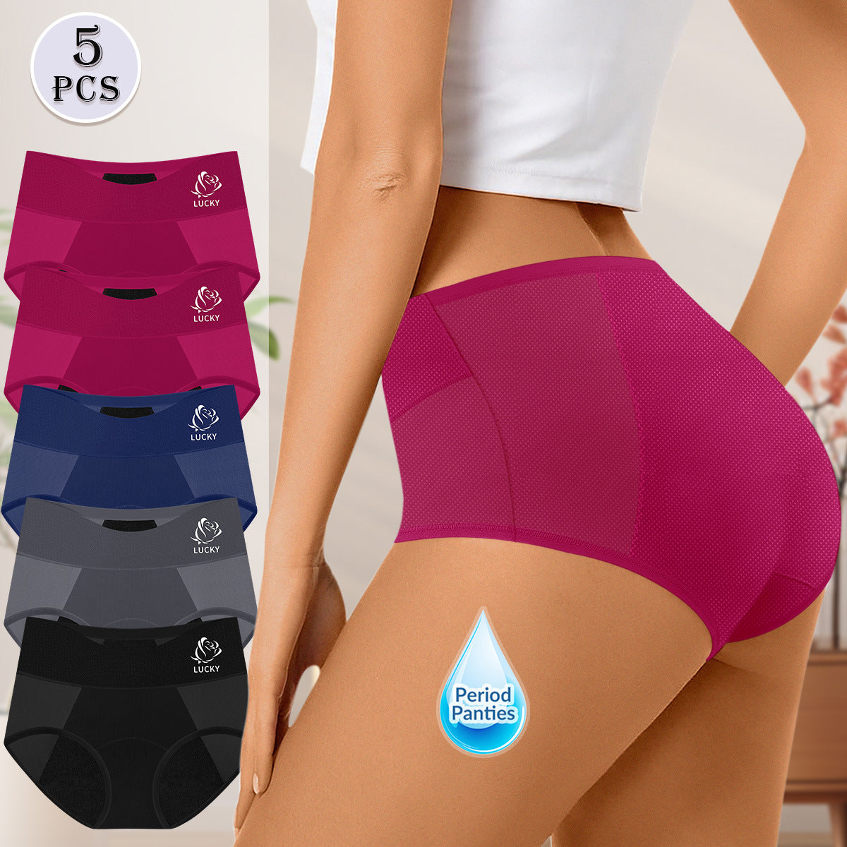 High Waist Menstrual Period Sanitary Panty Plus Size Breathable